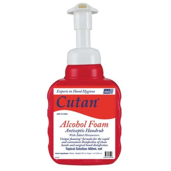 Cutan® Alcohol Foam Antiseptic Handrub Sanitiser 400ML 12/CTN