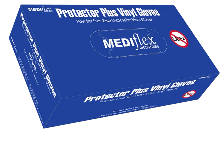 Protector Plus Vinyl Gloves - Blue