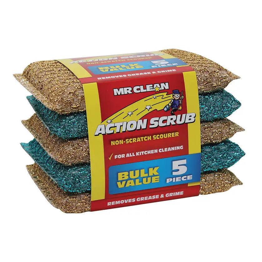 Sabco Mr. Clean Tuffmates Wash Scrub 13X8.5X1.8cm 5Pk