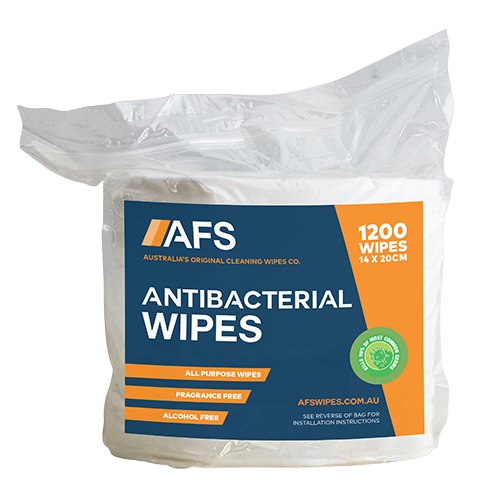 AFS Antibacterial Wipes, 20 X 14cm, Roll Of 1200 Wipes, Carton Of 4 Rolls