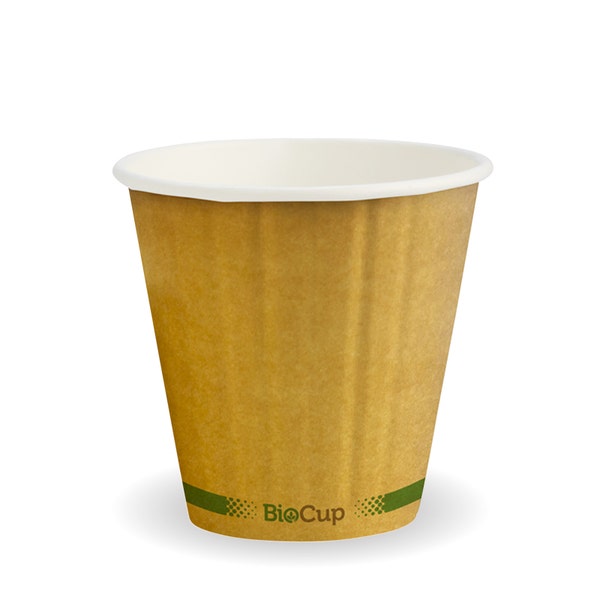 295ml / 8oz (90mm) Kraft Green Stripe Double Wall BioCup 90mm