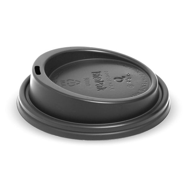 90mm Large Black PLA BioCup Lid 1000/CTN