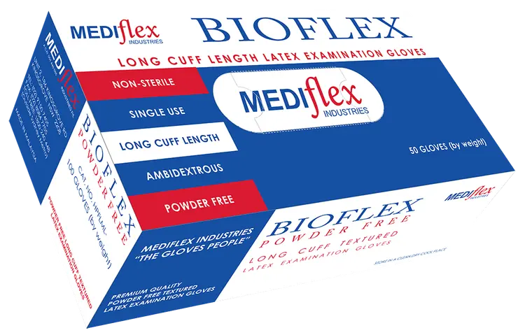 Bio Flex PF Latex Glove - Long Cuff - CTN1000