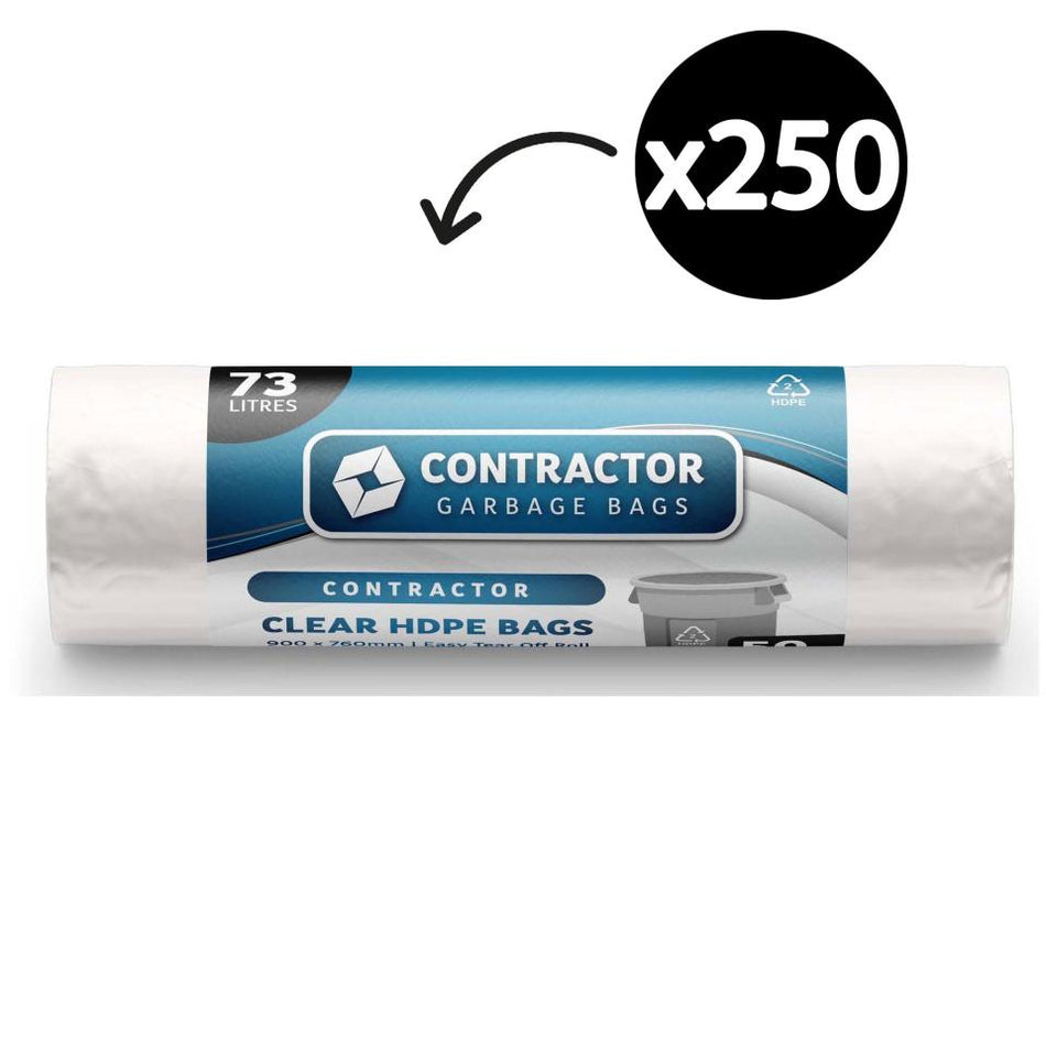 Austar Contractor Bin Liners Clear Hdpe 73lt