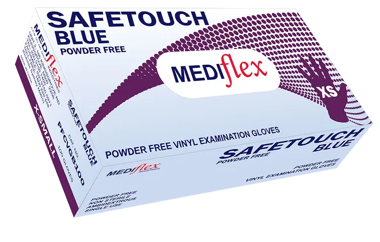 Safetouch PF Vinyl Gloves -  Blue